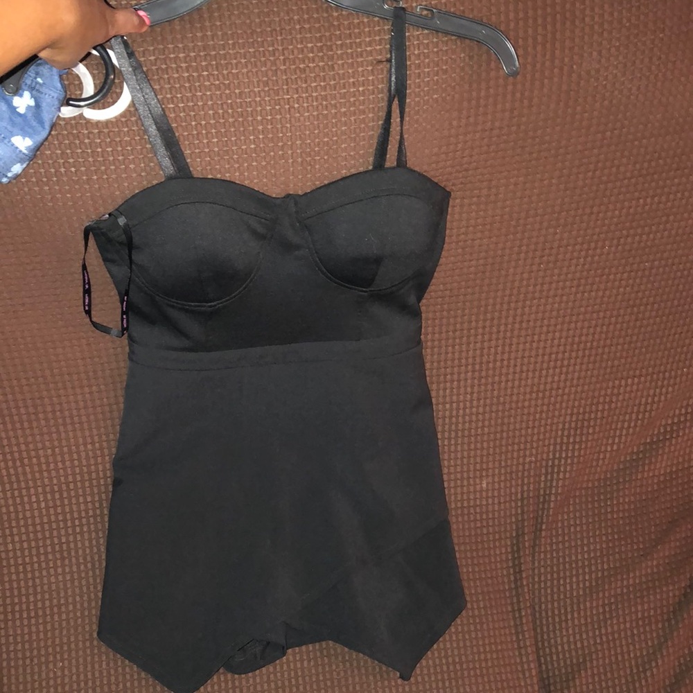 Black bodysuit shorts set